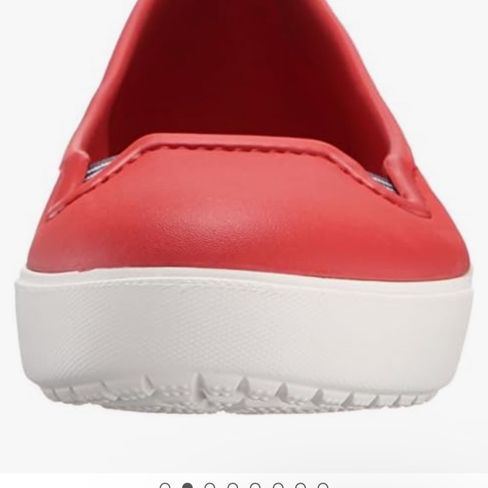 Crocs red citilane flat casual slip on shoes - Picture 7 of 11